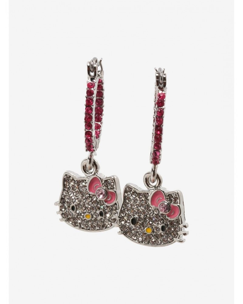 Hello Kitty Bling Hoop Drop Earrings $4.93 Earrings