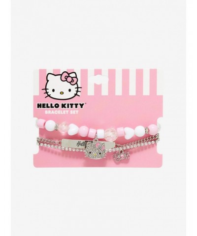 Hello Kitty Nameplate Bling Bracelet Set $4.92 Bracelet Set