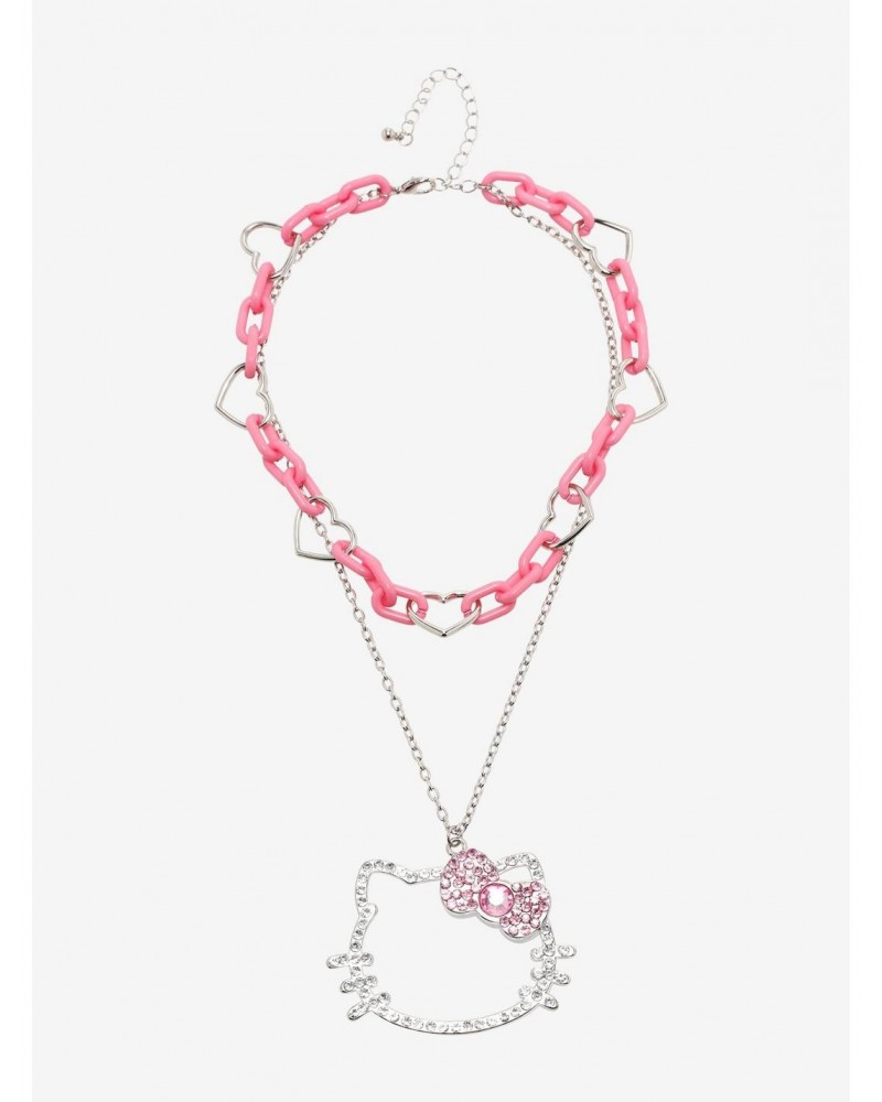 Hello Kitty Bling Pendant Chunky Chain Necklace $7.44 Necklaces