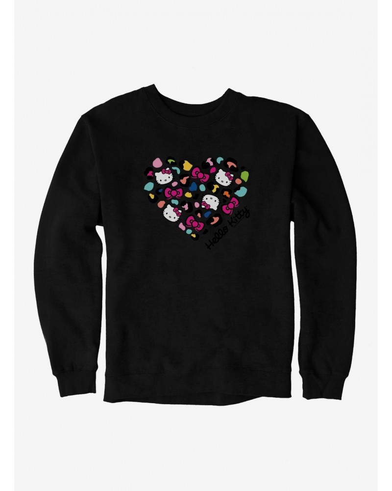 Hello Kitty Jungle Paradise Spotted Heart Logo Sweatshirt $13.28 Sweatshirts