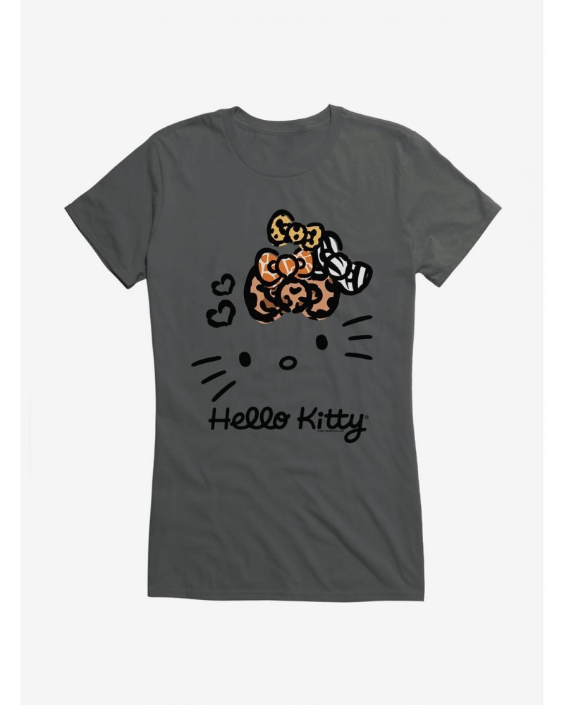 Hello Kitty Jungle Paradise Stencil Outline Girls T-Shirt $9.96 T-Shirts