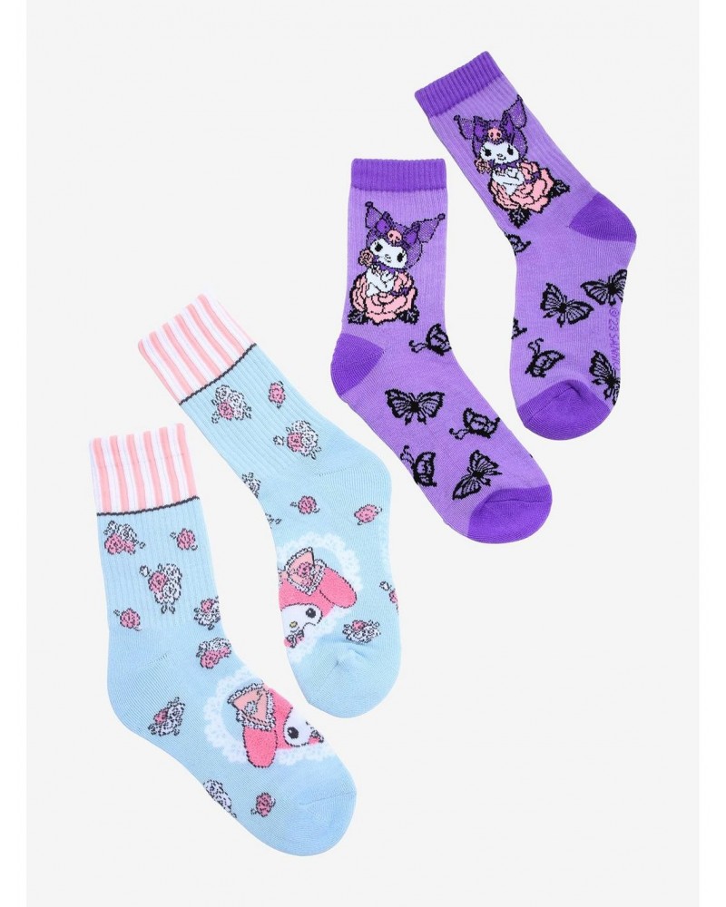 My Melody & Kuromi Roses Crew Socks 2 Pair $5.16 Merchandises