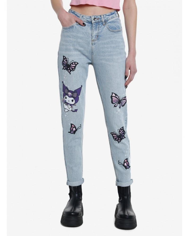 Kuromi Butterfly Garden Mom Jeans $19.32 Jeans