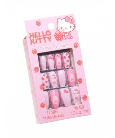 Hello Kitty Strawberry Milk Faux Nail Set $3.40 Nail Set