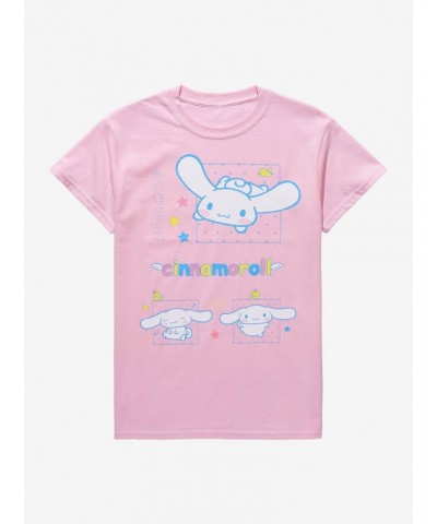 Cinnamoroll Pastel Pink Three Panel Boyfriend Fit Girls T-Shirt $8.82 T-Shirts