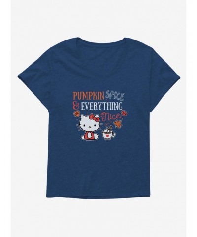 Hello Kitty Pumpkin Spice & Everything Nice Girls T-Shirt Plus Size $8.37 T-Shirts