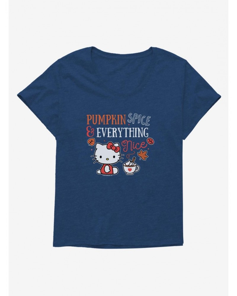 Hello Kitty Pumpkin Spice & Everything Nice Girls T-Shirt Plus Size $8.37 T-Shirts