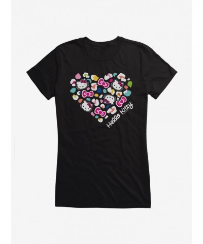 Hello Kitty Jungle Paradise Spotted Heart Girls T-Shirt $9.36 T-Shirts