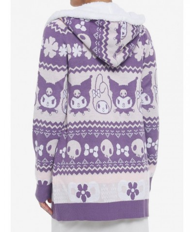 My Melody & Kuromi Sherpa Hooded Girls Open Cardigan $23.96 Cardigans