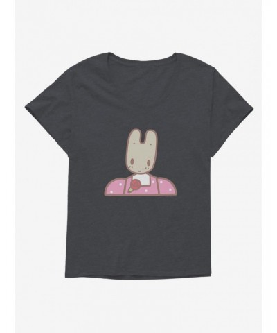 Marron Cream Pink Bunny Girls T-Shirt Plus Size $9.25 T-Shirts