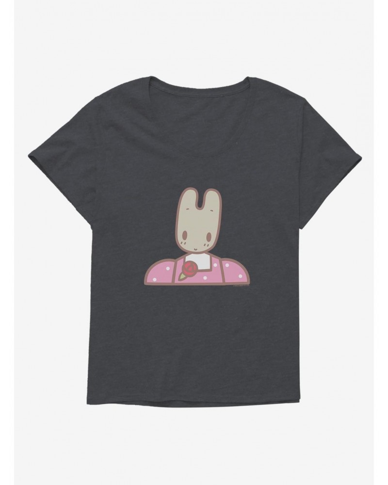 Marron Cream Pink Bunny Girls T-Shirt Plus Size $9.25 T-Shirts