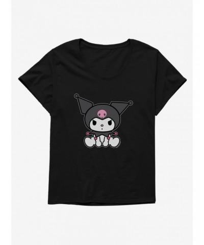 Kuromi Sitting Girls T-Shirt Plus Size $9.48 T-Shirts