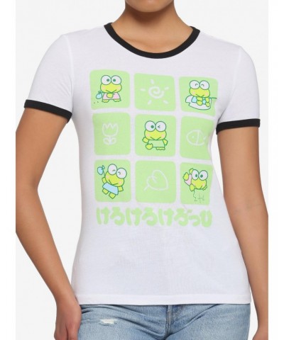 Keroppi Grid Girls Ringer T-Shirt $9.56 T-Shirts