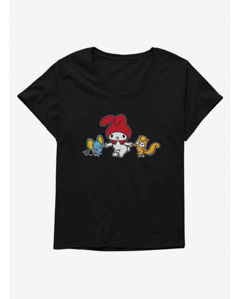 My Melody Dancing With Flat And Risu Girls T-Shirt Plus Size $8.55 T-Shirts