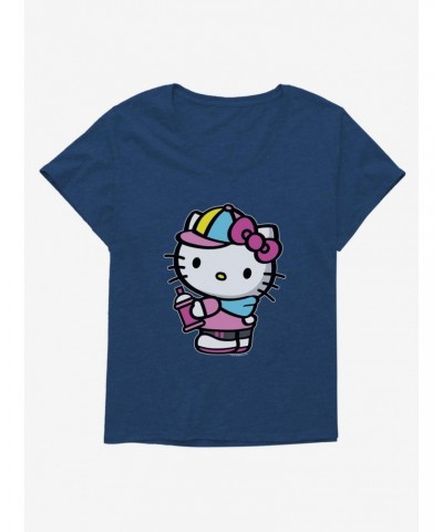 Hello Kitty Spray Can Side Girls T-Shirt Plus Size $9.94 T-Shirts