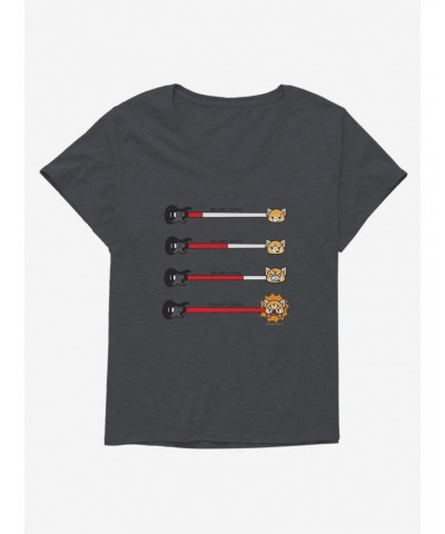 Aggretsuko Metal Anger Meter Girls T-Shirt Plus Size $7.40 T-Shirts