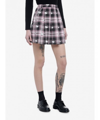 Hello Kitty Black & Pink Plaid Pleated Skirt $10.21 Skirts