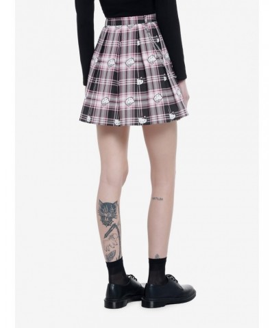 Hello Kitty Black & Pink Plaid Pleated Skirt $10.21 Skirts