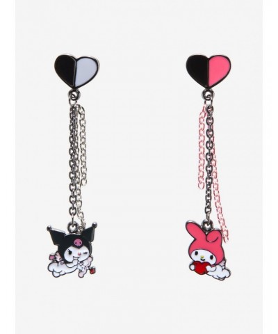 My Melody & Kuromi Hearts Mismatch Chain Earrings $4.64 Earrings