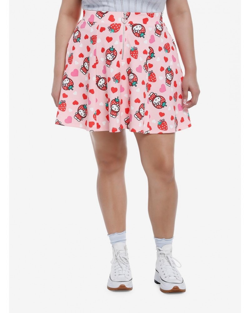 Hello Kitty Strawberry Pink Heart Skirt Plus Size $6.22 Skirts