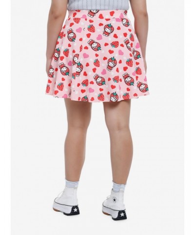 Hello Kitty Strawberry Pink Heart Skirt Plus Size $6.22 Skirts