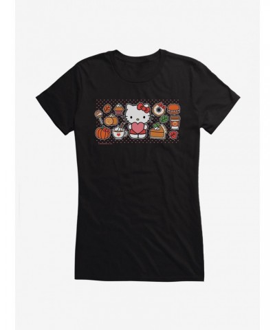 Hello Kitty Pumpkin Spice Food & Decor Girls T-Shirt $8.37 T-Shirts