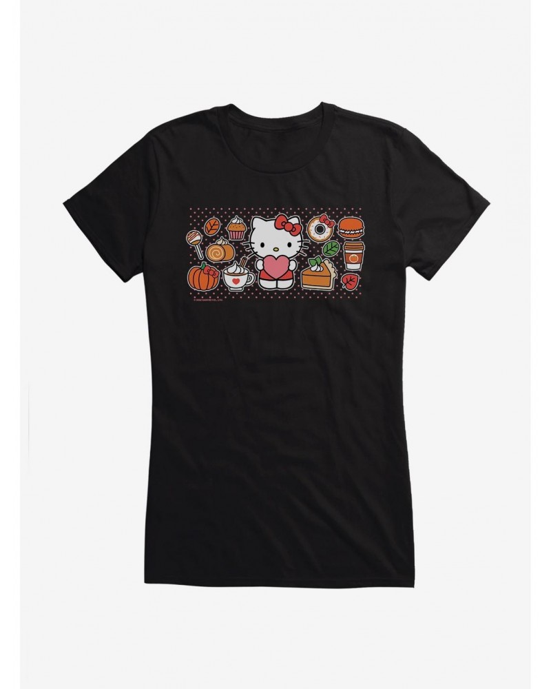 Hello Kitty Pumpkin Spice Food & Decor Girls T-Shirt $8.37 T-Shirts