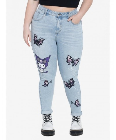 Kuromi Butterfly Garden Mom Jeans Plus Size $15.81 Jeans