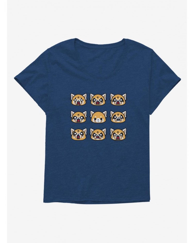 Aggretsuko Metal Emotions Girls T-Shirt Plus Size $9.71 T-Shirts