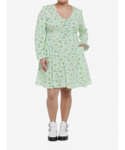 Keroppi Allover Print Long-Sleeve Dress Plus Size $9.61 Dresses