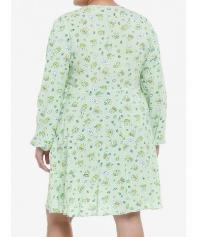 Keroppi Allover Print Long-Sleeve Dress Plus Size $9.61 Dresses