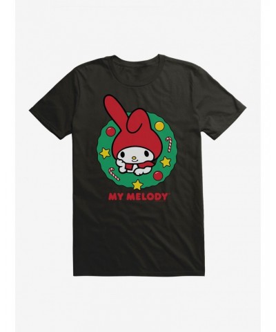 My Melody Happy Holidays Christmas Wreath T-Shirt $9.18 T-Shirts