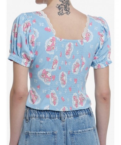 My Melody Lace Peasant Girls Woven Top $12.77 Tops