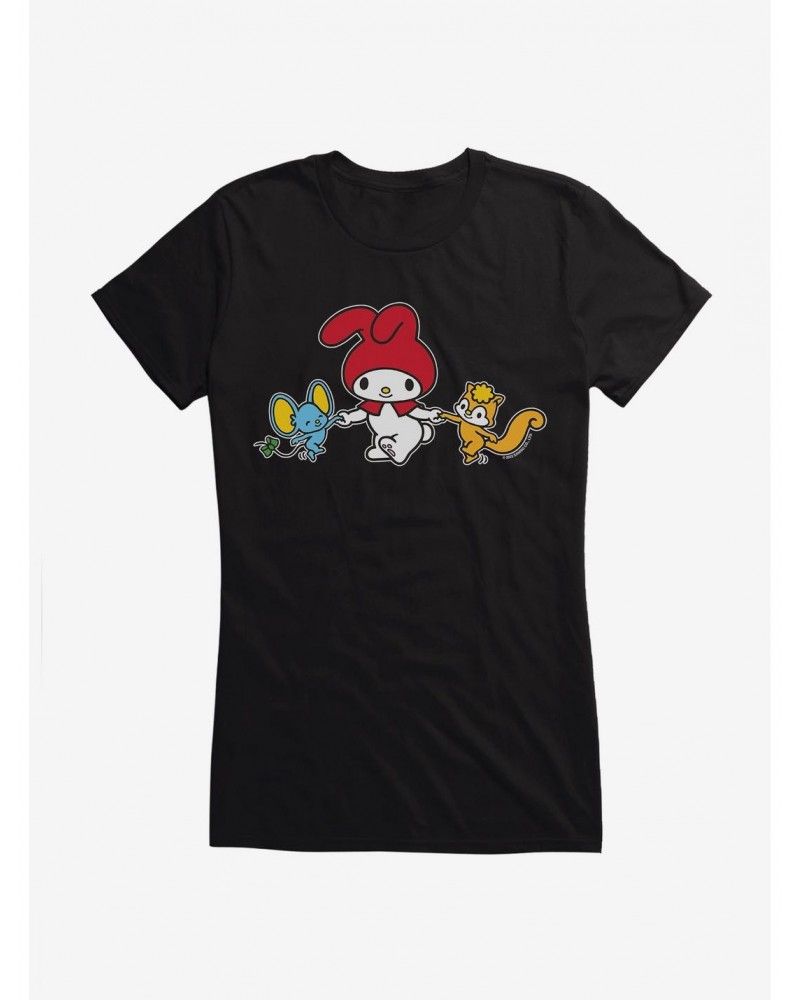 My Melody Dancing With Flat And Risu Girls T-Shirt $7.97 T-Shirts