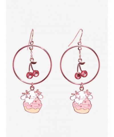 Cinnamoroll Pink Cherry Hoop Drop Earrings $4.28 Earrings