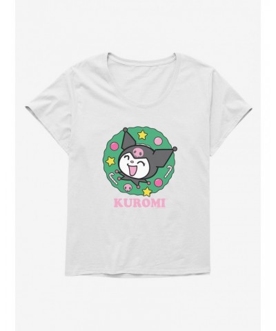 Kuromi Christmas Wreath Girls T-Shirt Plus Size $7.89 T-Shirts
