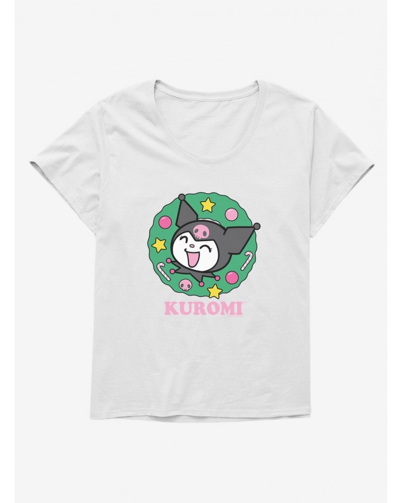 Kuromi Christmas Wreath Girls T-Shirt Plus Size $7.89 T-Shirts