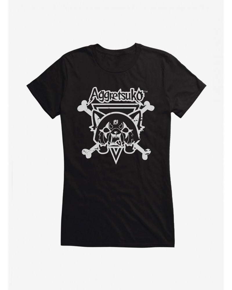 Aggretsuko Metal Crossbones Girls T-Shirt $5.98 T-Shirts
