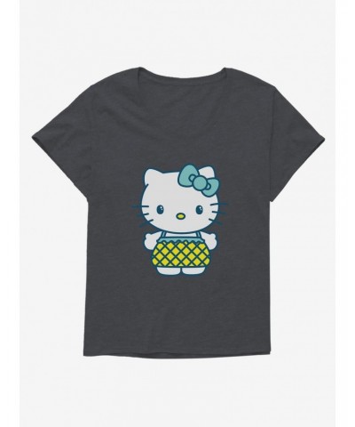 Hello Kitty Kawaii Vacation Pineapple Outfit Girls T-Shirt Plus Size $10.52 T-Shirts