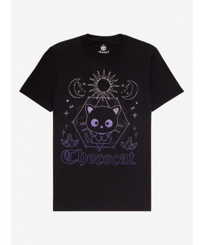 Chococat Celestial Line Art Boyfriend Fit Girls T-Shirt $12.20 T-Shirts