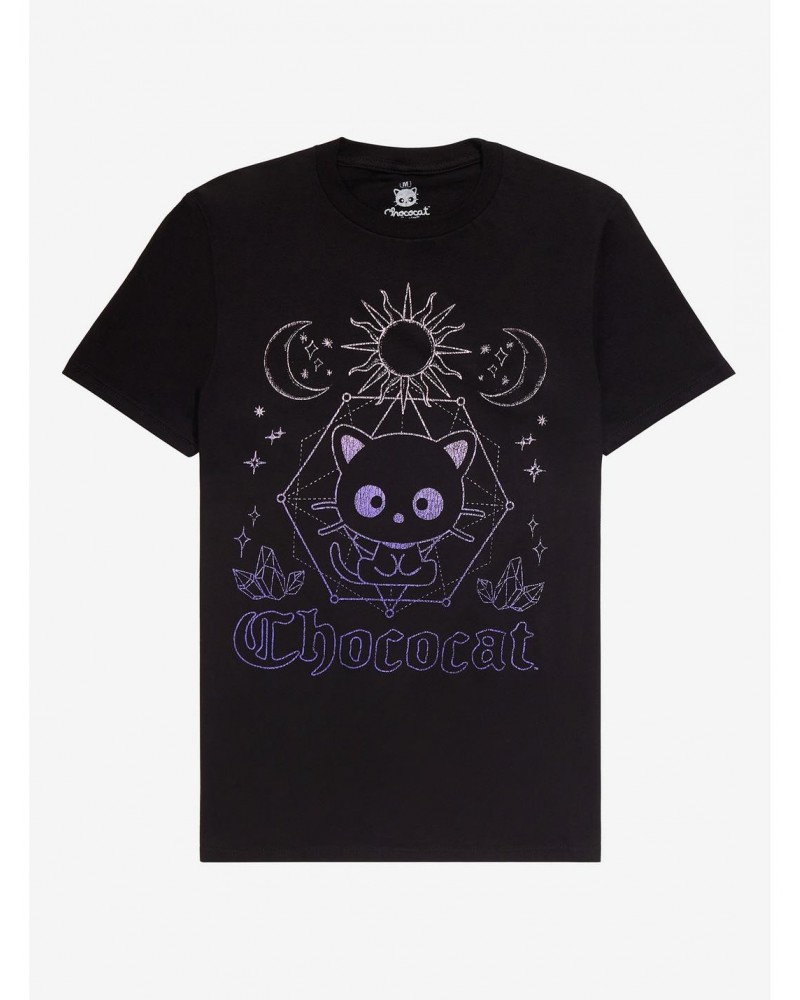 Chococat Celestial Line Art Boyfriend Fit Girls T-Shirt $12.20 T-Shirts