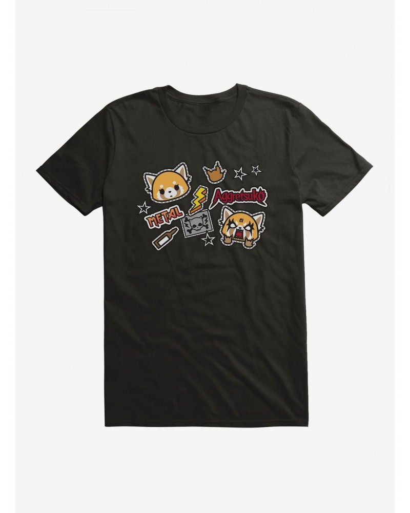 Aggretsuko Metal Gig Stickers T-Shirt $8.60 T-Shirts